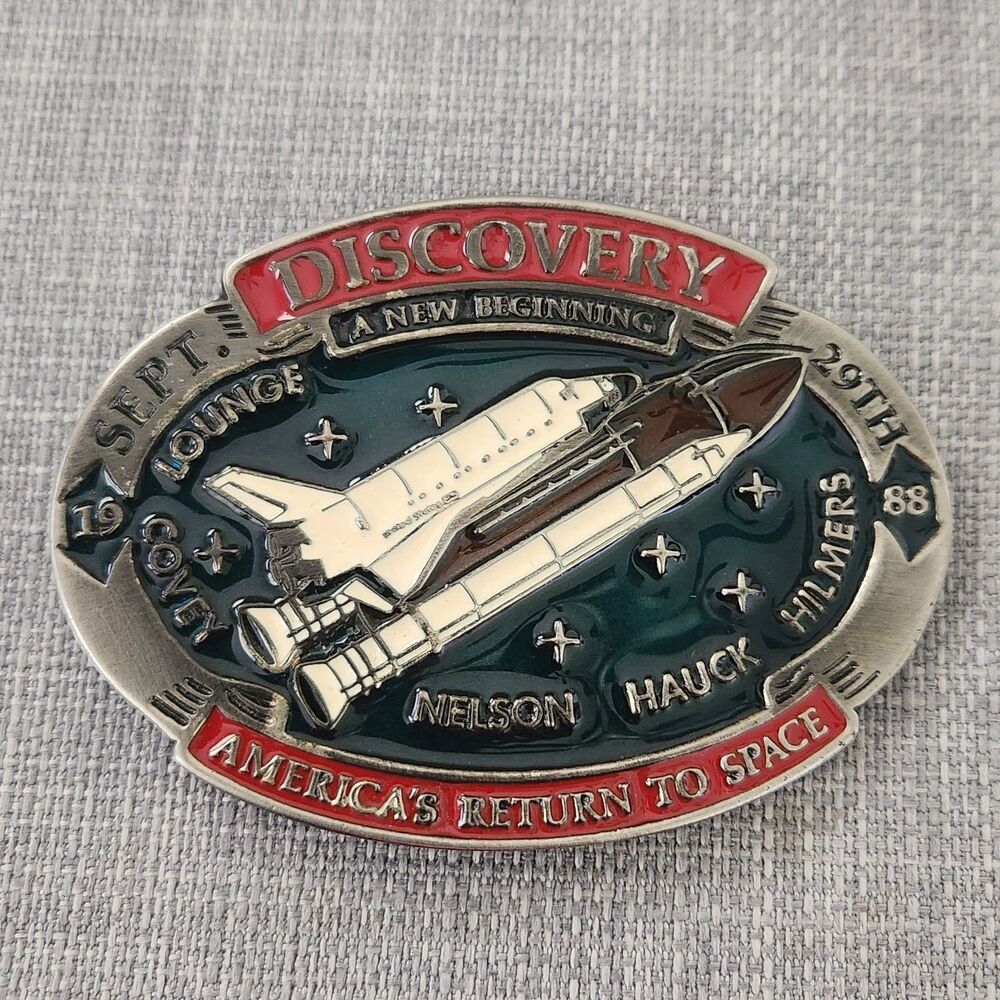 Vintage NASA Space Shuttle Discovery Sept. 29th 1988 Belt Buckle # 2389